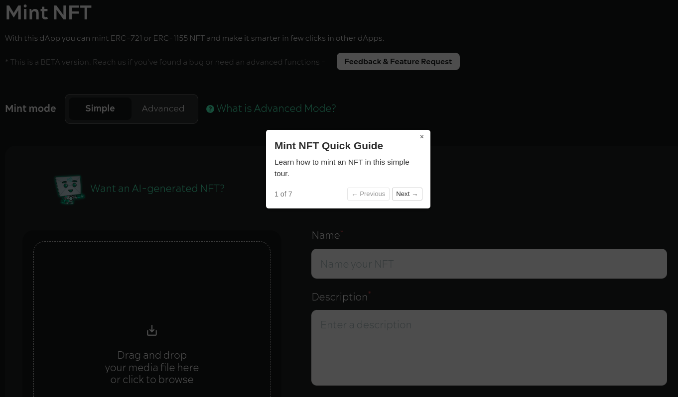 NFT minting quick guide