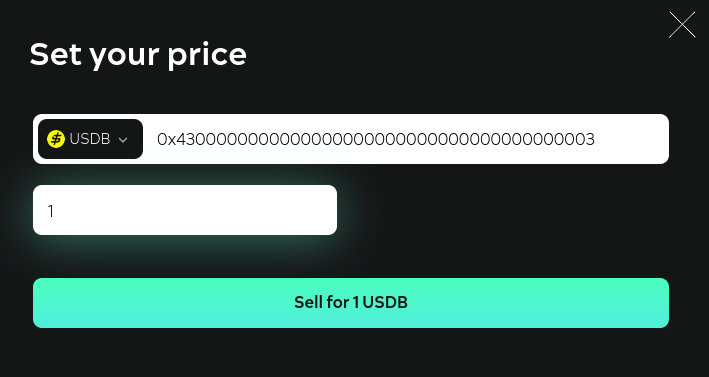Set price for NFT